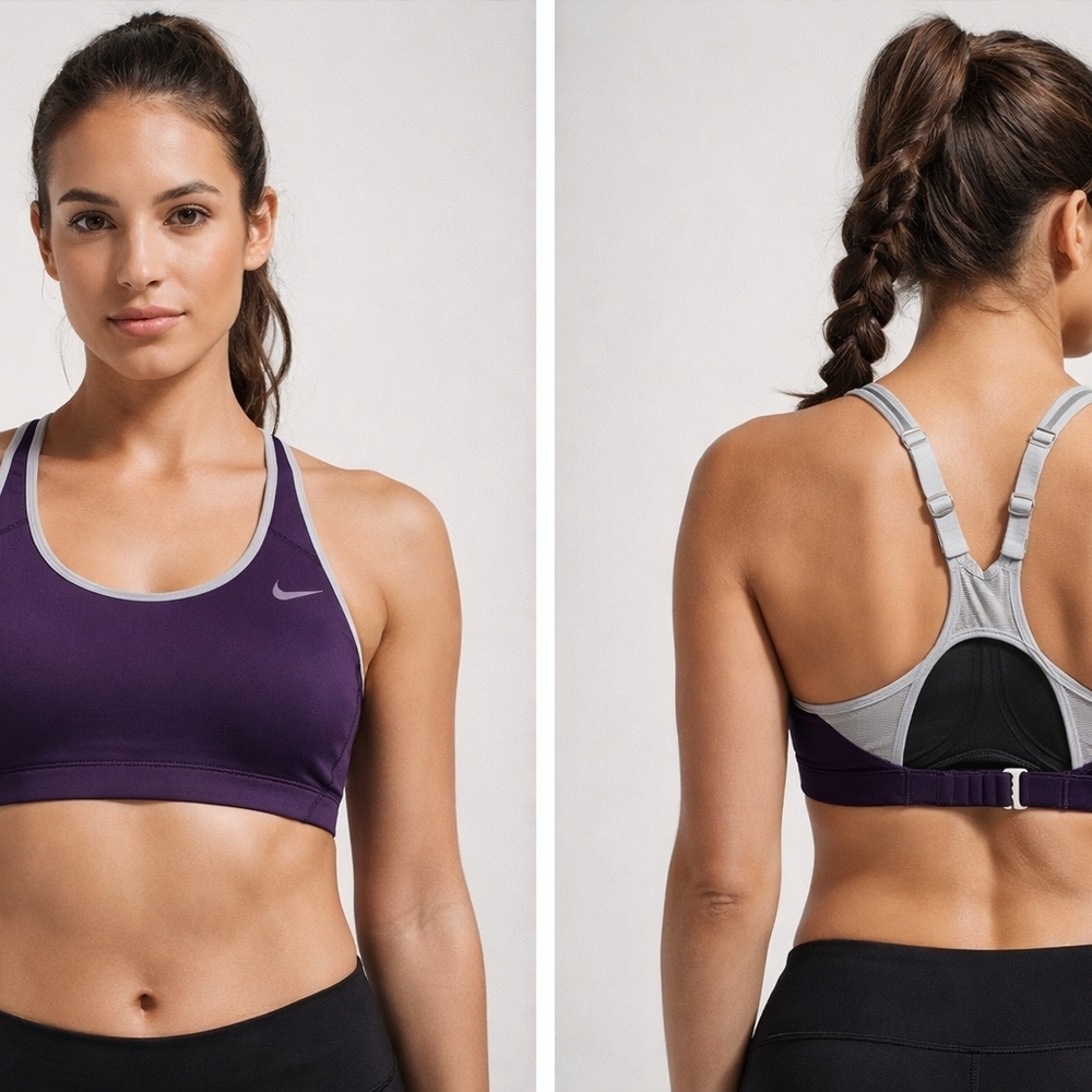 Nike Purple and Gray Sports Bra